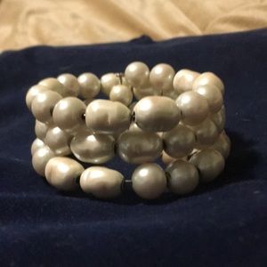VTG large round and Baroque pearl wrap bracelet.